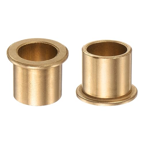 HARFINGTON 2pcs Flange Bearing Sleeve 16mm Bore 20mm OD 20mm Length 2mm Flange Thickness Bronze Bushing Self Lubricating Bushings Sleeve for Industrial Equipment - size: 16mm x 20mm x 20mm