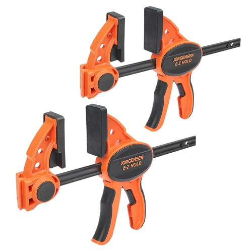 Jorgensen 6" E-Z Hold Medium-Duty Bar Clamps, 400 lbs Load Limit, 2-Pack - size: 6 Inch