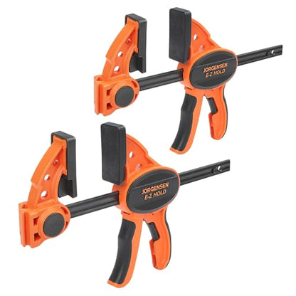 Jorgensen 6" E-Z Hold Medium-Duty Bar Clamps, 400 lbs Load Limit, 2-Pack - size: 6 Inch