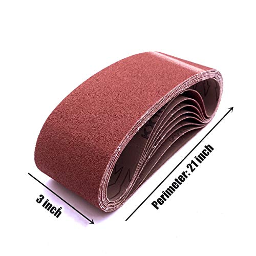 Taokyid 3 x 21-Inch Sanding Belts for Belt Sander 40 80 120 240 Grit 24 PCS - size: 3x21 inch