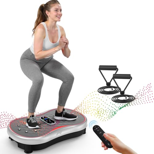 AXV Vibration Plate Exercise Machine Fitness Platform Body Vibrating Board - color: BASIC.SILVER