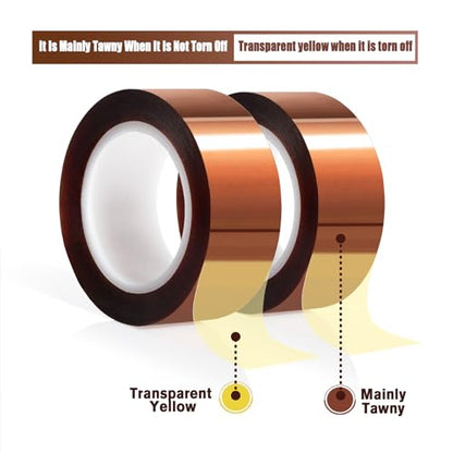 MEBMIK 2 Rolls 20mm x16m(52FT) Heat Tape High Temperature Heat Resistant Tape Heat Transfer Tape for Heat Sublimation Press Vinyl,No Residue
