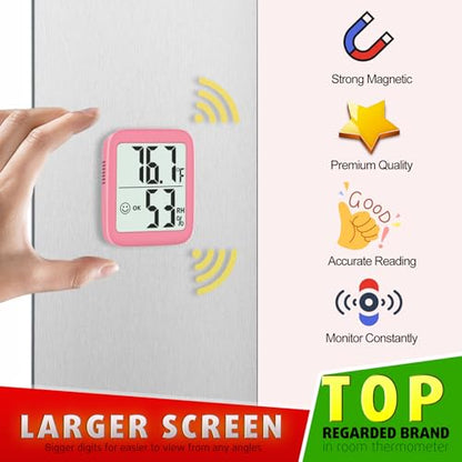 Antonki 2 Pack Room Thermometer Indoor Hygrometer - color: 2 Pcs* Pink