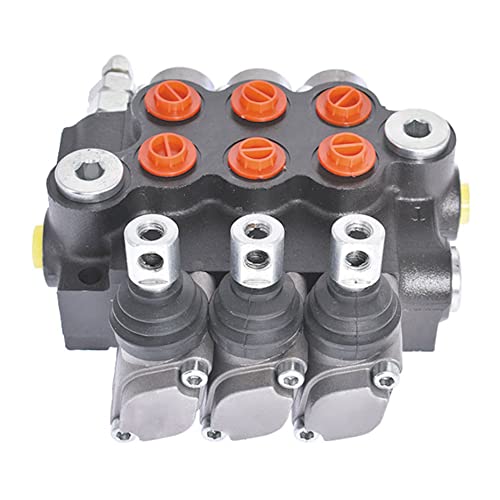 kimllier Hydraulic Valve 3 Spool 11GPM 3600PSI SAE Ports Double Acting - size: 3 Spool 11 GPM