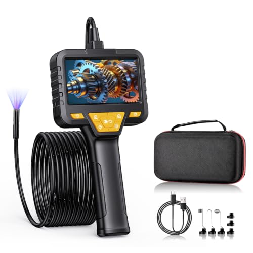 Endoscope Camera with Light, 4.3" 1080P HD Borescope, 16.5ft Semi-Rigid