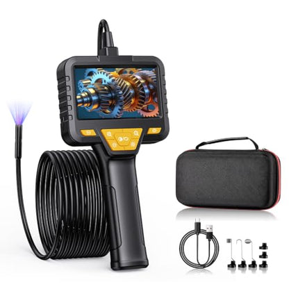 Endoscope Camera with Light, 4.3" 1080P HD Borescope, 16.5ft Semi-Rigid