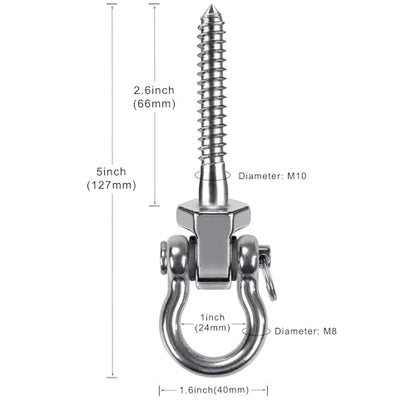 SELEWARE Heavy Duty Swing Hanger, 4 Pack Porch Swing Hardware - color: U (5 Inch, 4 Pack)