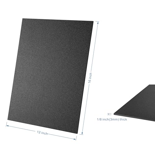 KAITELA Black ABS Plastic Sheet 12" x 16" x 1/8" Thick (3mm), Pack of 2 - size: 12" x 16"