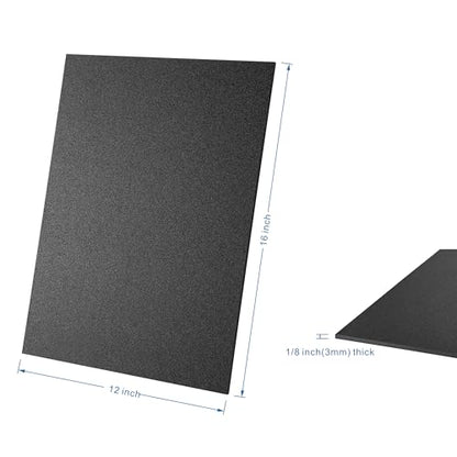 KAITELA Black ABS Plastic Sheet 12" x 16" x 1/8" Thick (3mm), Pack of 2 - size: 12" x 16"