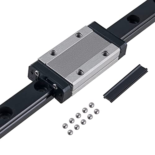 MGN9H Linear Rail 300mm Miniature Linear Guideway with MGN9H Linear Bearing Sliding Block for DIY 3D Printer and CNC - size: 300mm, style: MGN9H*1(Black)