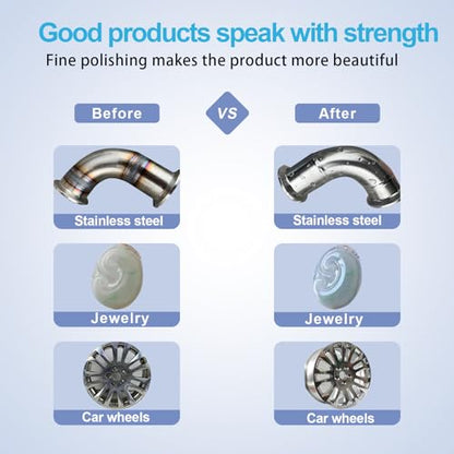 Neeki 10pcs Buffing Wheels for Dill with 3 Polishing Compounds Bar