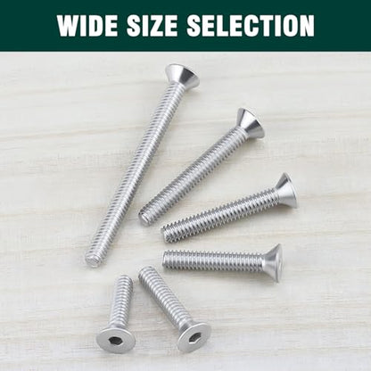5/16-18 x 1-1/4" Flat Countersunk Head Socket Cap Screws, Full Machine Thread Coverage, Allen Hex Drive, 304 Stainless Steel 18-8 SS, 10 PCS - size: 5/16-18 x 1-1/4"