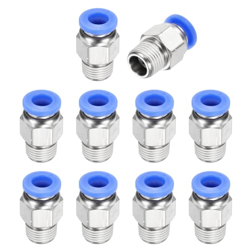 10Pcs Pneumatic Push to Connect Fitting Fit 6mm OD Tube 1/8"MNPT - color: Blue, size: 6mm OD x 1/8" NPT