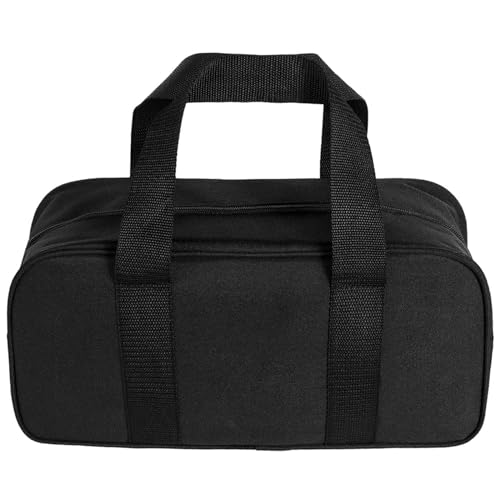 Heavy Duty Tool Bag, Waterproof Tool Organizer with Wide Open Mouth for Electrician, Carpenter, Mechanic & BBQ - Durable Oxford Cloth Construction, Portable Tool Tote (1, Black) - color: Black