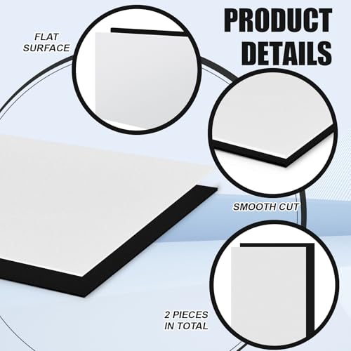 Threehoney 2 Pcs White and Black HDPE Sheet 1/4" Thick 24 x 48 Inch, HDPE Plastic Sheet High Density Polyethylene Board Flexible Solid Plastic Block for DIY Projects Crafts Machining Home