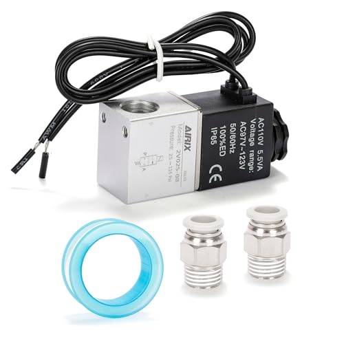 1/4" NPT Solenoid Valve 2V025-08, 2-Way Normally Closed, AC 110V - size: NPT1/4″/AC110/Out of line, style: 2-Way Solenoid Valve