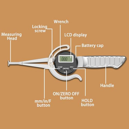 HDLNKAK Digital Inside Caliper Gage, Favor 0.5"-7” - color: Silver
