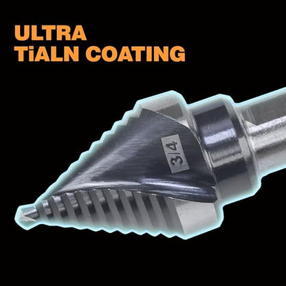 3/4" Single Size M35 Step Drill Bit Unibit for Hole Drilling - size: Single Size 3/4" (2 Flutes)