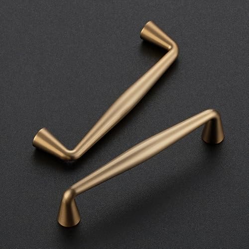 Ravinte Champagne Bronze Cabinet Handles Solid Handles,3-3/4 Inch,5 Pack - color: Champagne Bronze, size: 3-3/4 Inches Hole Center