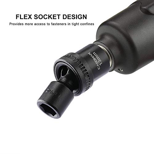 CASOMAN 15 PCS 1/2" Drive Standard Universal Impact Socket Set, 6 Point, Metric,10-24mm - size: 15 PCS 1/2" Dr.(Shallow)