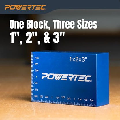 POWERTEC 15pcs Setup Blocks Height Gauge Set, Router Table Setup Bars for Router Bit/Table Saw Blade Height, Band Saw, Drill Press, Aluminum Marking Gauge for Carpenter, Woodworking (71843) - style: Router Setup Blocks