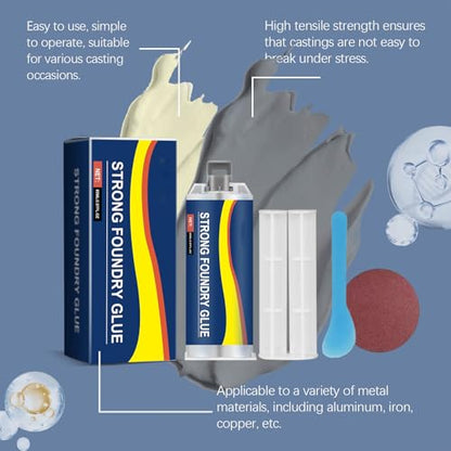 Metal Repair Glue, 85ml Strong Foundry Glue for Metal, Heavy Duty Epoxy Adhesive for Iron Steel Aluminum Casting Repair, High Temperature Resistant Welding Glue for Auto Parts, DIY Home Repairs - color: 4pc