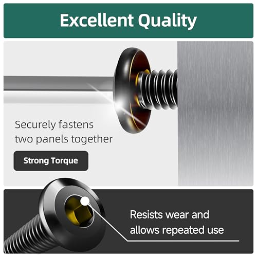 20Pcs M5-0.8 x 8mm Flat Head Socket Cap Screws Bolts 304 Stainless Steel Black Zinc Plated Furniture Bolts, Fully Threaded M5 Bolt with Hex Spanner - size: M5 x 8mm