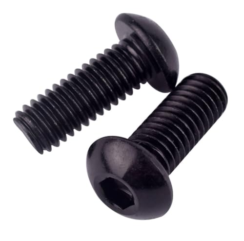 3/8-16 x 1 Button Head Socket Cap Bolts Screws (1/4" to 2" Available), 304 Stainless Steel 18-8, Black Exterior Finish, Allen Hex Drive, Fully Thread,5Pcs - size: 3/8-16 x 1" (5 PCS)