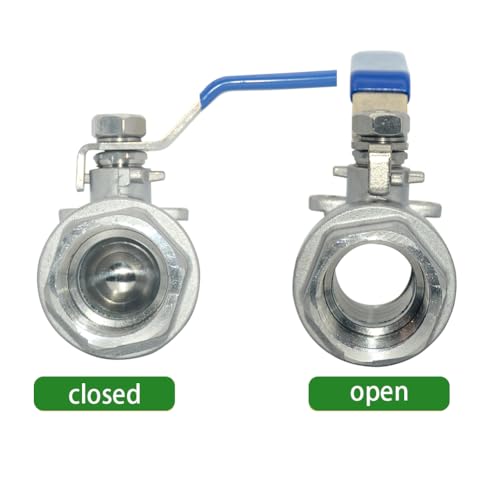 304 Stainless Steel Ball Valve 3/4 Inch Female NPT Standard Full Port for Water Oil Gas Vinyl Handle WOG1000 - size: 3/4 Inch, style: Pack of 1