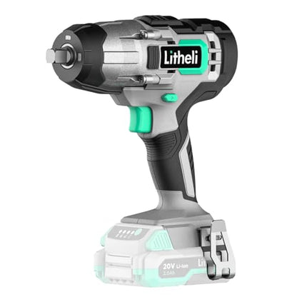 LiTHELi 20V Cordless Impact Wrench 1/2 inch, Max 320 ft-lbs (433N.m) & 3200 RPM, High Torque Bare Tool for Car Tires, Auto Repair & Home DIY, Compatible 20V Battery (Tool Only)