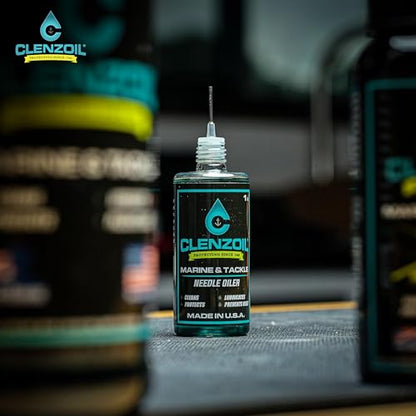 CLENZOIL Marine & Tackle - Fishing Gear Oil Lubricant - for Fish Care Reels, Boat Motors, Downriggers & More - Easily Oils Applicator - size: 2 oz + 1 oz Combo