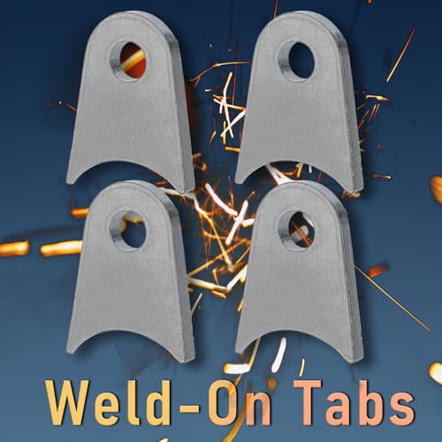 Weld on Tabs, Axle Weld on Shock Mounts, 1/2" Hole, 1/4" Thick, 4 Pcs - color: 1.5" Axle Mount-1/4" Thick Uncoated