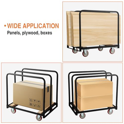 Steel Panel Truck, Drywall Cart W/ 5” PU Swivel Wheels, Heavy-Duty Panel Dolly Cart W/ 1500 LBS Capacity, for Handling Wall Panel/Lumber/Folding Table/Sheetrock， 36" L X 24" W
