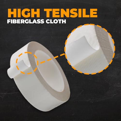 WOD EGCT Glass Cloth Electrical Tape 3/4 in. x 36 yds, High Temperature Masking Tape Class H Electrical - Flame Retardant, Chemical and Solvent Resistant - size: 3/4 in. x 36 yds.