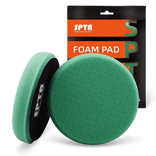 Green T120 Heavy-Cut Polishing Foam Pad, SPTA 1Pc 5.5 Inch Face for 5 Inch 125mm Backing Plate Compound Buffing Sponge Pads for Car Buffer Polisher Compounding, Polishing and Waxing -FPTSS5G - color: 1Pc Green T120 Heavy-Cut Pad, size: 5.5inch