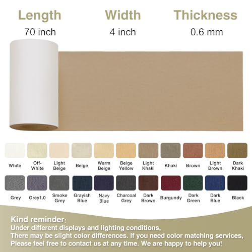 Gheeidau Canvas Repair Tape 4×70 Inch Waterproof Self-Adhesive Fabric Repair Patch for Repairing Boat Covers,Tents,Patio Umbrellas,Car Seats,Luggage,Sofas.(Light Khaki) - color: Light Khaki, size: 4"×70"