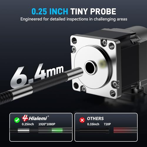 6.4mm 360° Articulating Borescope 4-Way Endoscope Camera with Light - size: 6.4mm