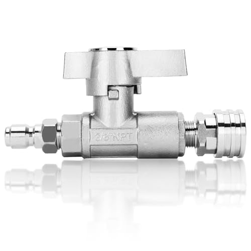 Ball Valve Pressure Washer, 3/8" DN10 Ball Valve, High Pressure Ball Valve for Power Washer Hose, 5000 PSI