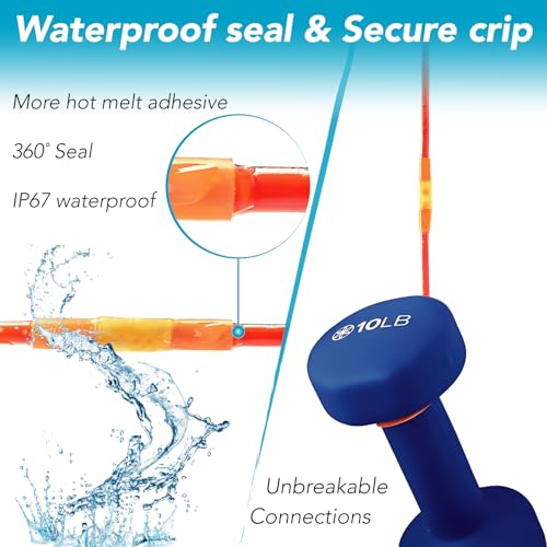 10 Pack 8 AWG Heat Shrink Butt Connectors - Waterproof Electrical Wire Terminals, Marine & Automotive Crimp Connectors, Insulated Splice Kit with Adhesive Lining
