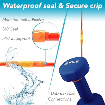 10 Pack 8 AWG Heat Shrink Butt Connectors - Waterproof Electrical Wire Terminals, Marine & Automotive Crimp Connectors, Insulated Splice Kit with Adhesive Lining