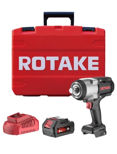 ROTAKE 20V 1" Pro Heavy-Duty Cordless Impact Wrench Kit, 1880 FT-LBS, TB6 - size: 1" (1880 ft-lbs) TB6