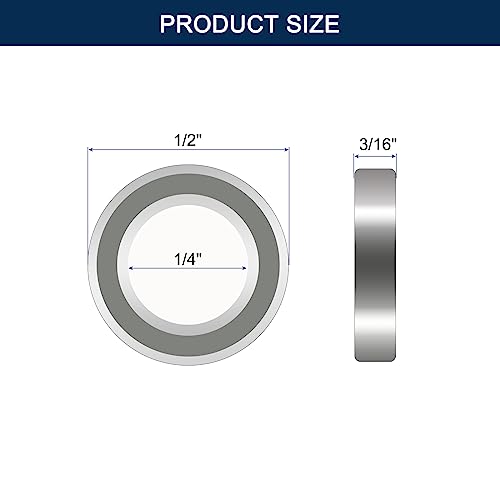 R188ZZ Deep Groove Ball Bearings, ID 1/4" x OD 1/2" x Width 3/16" Miniature Bearings, Double Metal Shielded Ball Bearing Chrome Steel Z2 Lever 20pcs