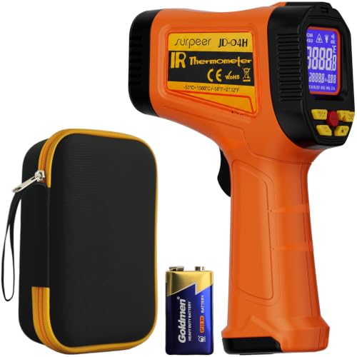 Infrared Thermometer Temperature Gun 2732°F 50:1 Dual - color: -58°F to 2732°F ，Dual-Laser