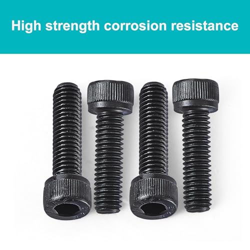 M12-1.75 x 20mm 6pcs Hex Socket Head Cap Screws Bolts, 12.9 Grade Alloy Steel, Black Oxide Finish, Metric Allen Drive, Full Thread - size: M12x20mm(6PCS)