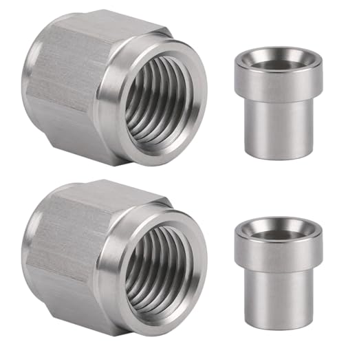 3AN Hardline Stainless Steel Tube Nut and Sleeve Fitting for 3/16" OD Tubing, 2 Sets - size: 3AN-3/16", 2 Sets