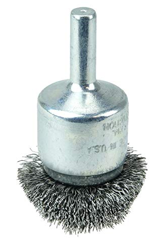 Weiler 10076 1-1/4" Circular Flared Crimped Wire End Brush, .006" Steel Fill, Made in The USA - size: 0.006 Wire Size