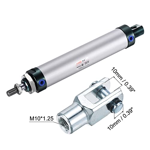 MECCANIXITY Pneumatic Air Cylinder Double Action MAL32X125 32mm Bore 125mm Stroke with Y Connector and 4Pcs Quick Fitting Set - size: 32X125 mm