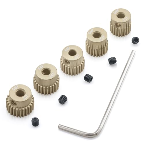 Surpass Hobby 64DP Pinion Gear 3.175mm 21T 22T 23T 24T 25T Motor Gears for 1/10 RC Car Brushed Brushless Motor Parts - size: 21T 22T 23T 24T 25T