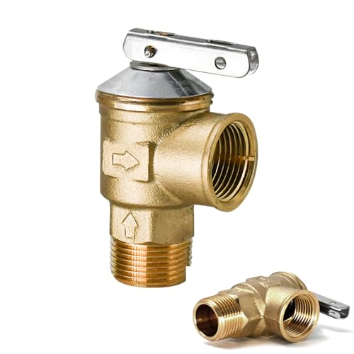 150Psi Temperature and Pressure Relief Valve, with 3/4-Inch Pipe Thread, Brass Pressure Reducing Valve for Water Heater and Hot Water Storage Tanks, Lead-free Copper, CSA