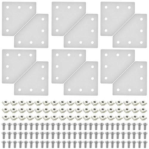 12pcs 3030 Extrusion Joint Plate Connector Corner L Bracket Silver - color: Silver, size: 30L